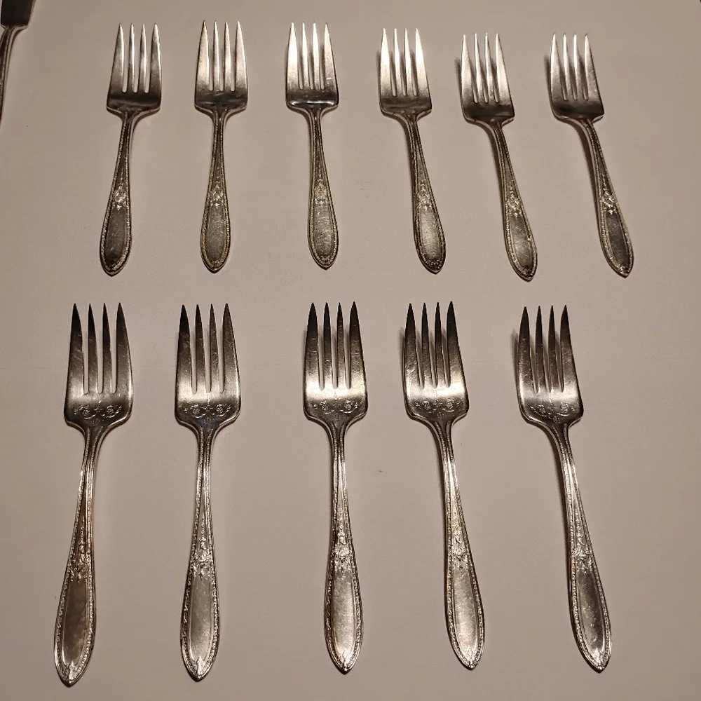 WM Rogers & Son AA Silver Plate 56 Piece Flatware Set‎ Triumph Service For 10 +